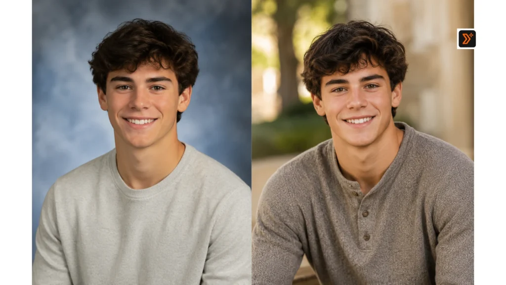 Bad vs better Gemini senior picture prompt example
