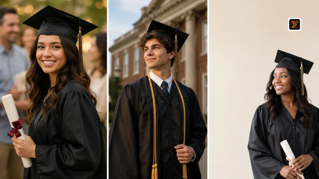 15 Best Gemini Prompts for Graduation Photos and Senior Portraits 5 Family campus and announcement graduation photo prompt examples using Gemini