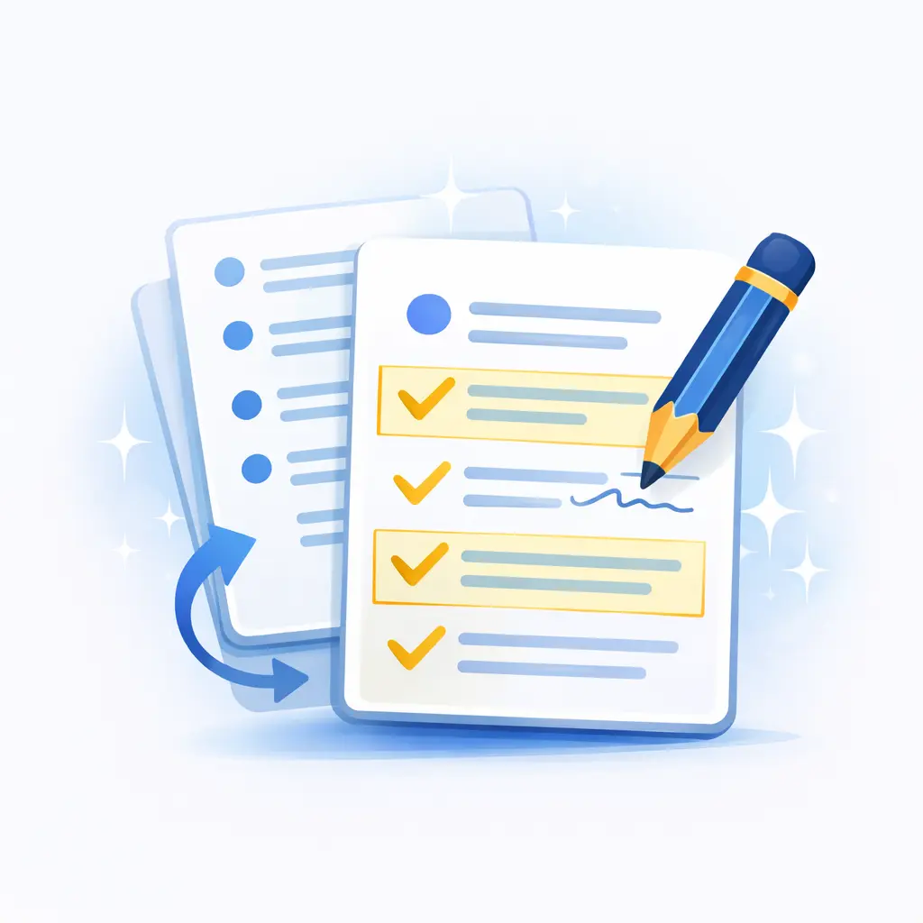 Resume Prompt Generator 7 Resume bullet points editing icon with document and pencil